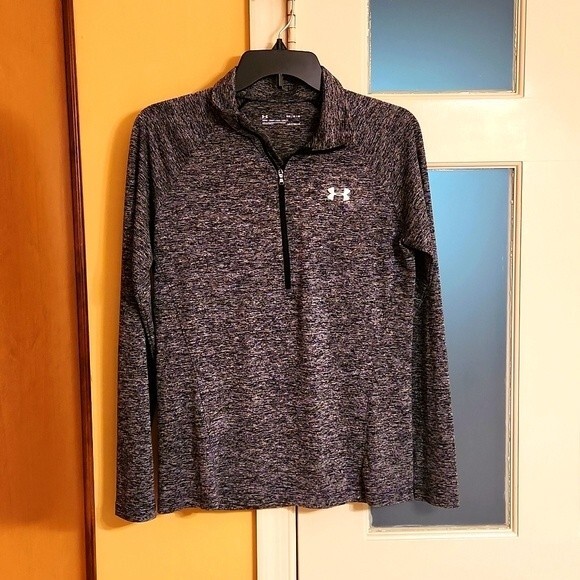 Under Armour Heatgear Women's Gray Quarter Zip Loose Fit Athletic Top Size M - Picture 1 of 6